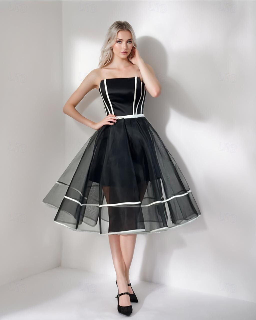 Ball Gown A-vonalú Hazatérő Ruhák Elegáns Ruha Crinoline Ruha Formális Korse Ruha Esküvő Rövid  Mini Ujjatlan Pánt nélküli Átalakítható Szatén Ráncolt Bújtatóval 2025 - $110.99 –P1