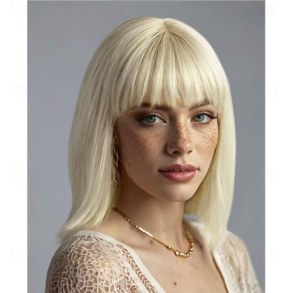 Short Straight Bob Auburn Wigs with Fringe Shoulder Length Hair Colorful Wig for Women Girls Heat Resistant Synthetic Wig for Cosplay Halloween Party 14 Inch 35cm Ginger Brown 2026 - $24.99 –P10