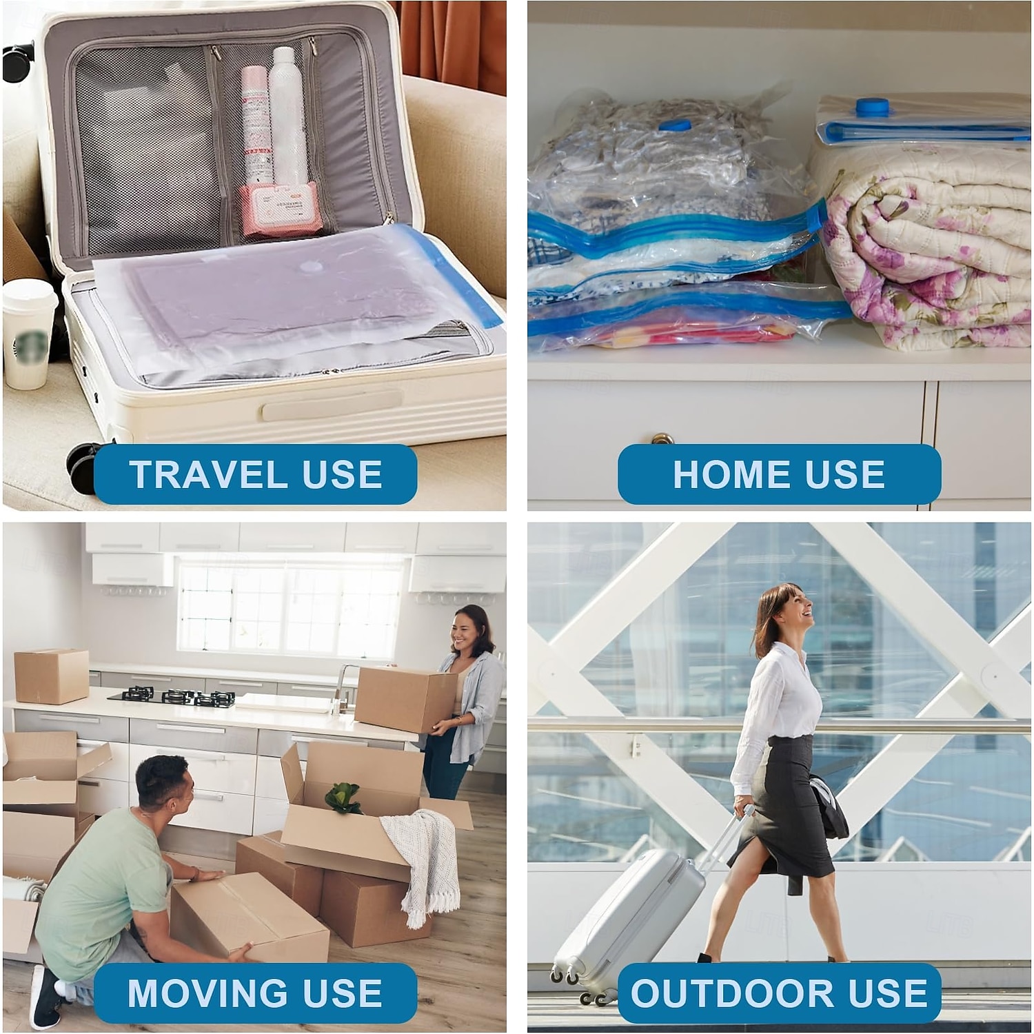 8 Jumbo Vacuum Storage Bags for Clothing Travel Luggage with Hand Pump - Seal Bags for Clothes Pillows Comforters Blankets Bedding 2026 - $25.99 –P7
