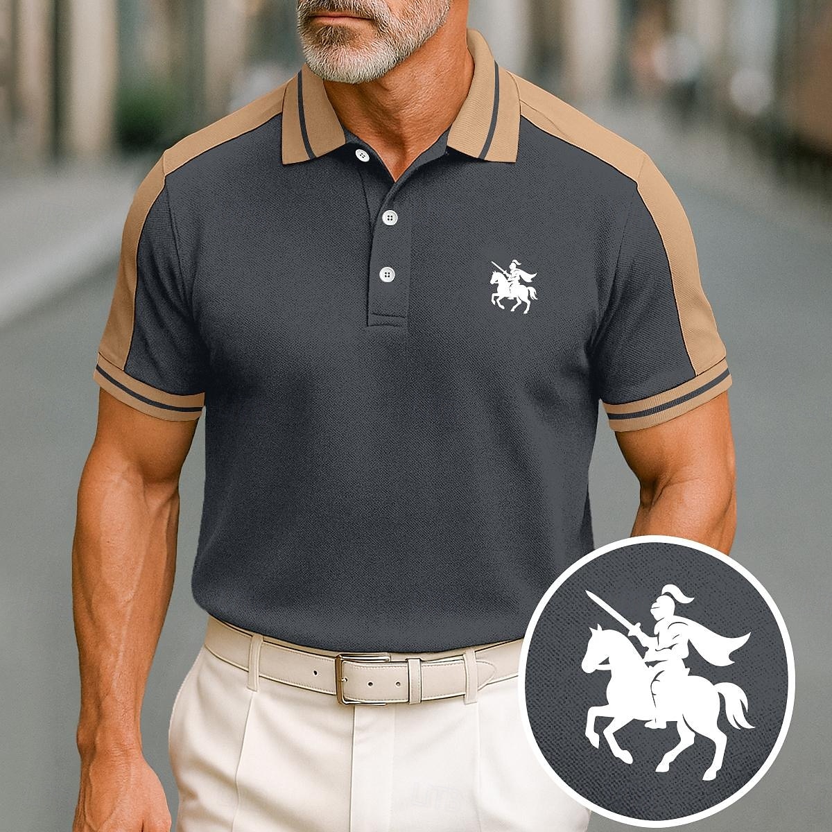 Herren Baumwoll-Poloshirt Golfshirt Geschäft Revers Kurzarm Mode Basic Farbblock Patchwork Bestickt Sommer Weinrot Schwarz Grün aschgrau Dunkel Blau Hellblau Baumwoll-Poloshirt 2025 - $22.99 –P10