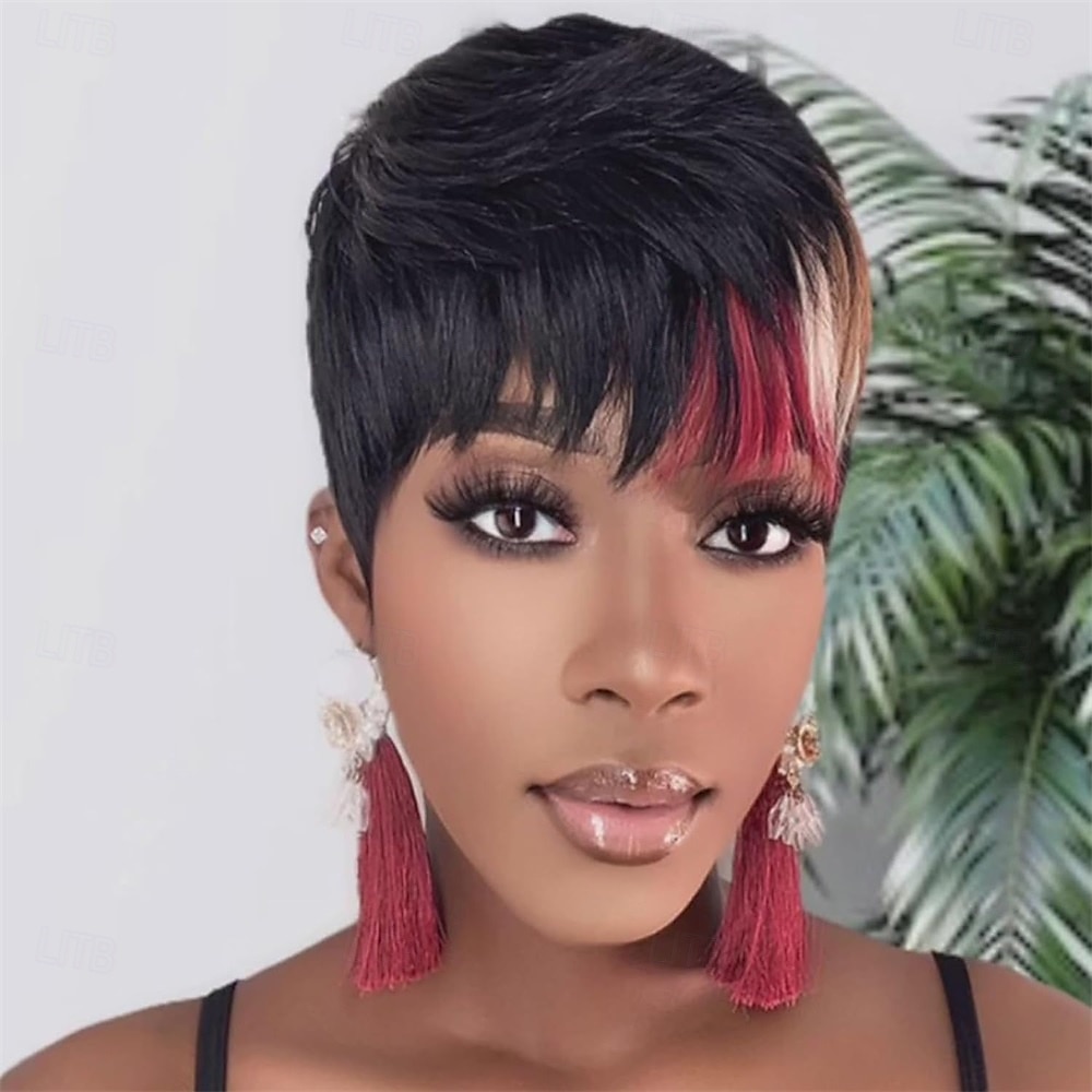 peruca pixie cut para mulheres negras peruca sintética peruca pixie com franja perucas curtas para mulheres negras perucas em camadas de 2025 por $24.99 –P2