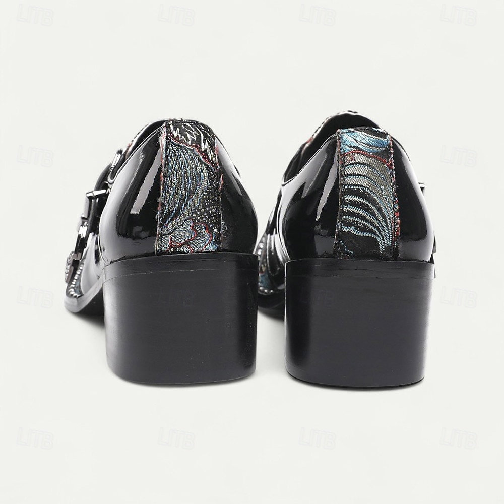 Černé kožené monk strap boty pro muže – Chic formální obuv na večírky a noční akce 2025 - $119.99 –P4