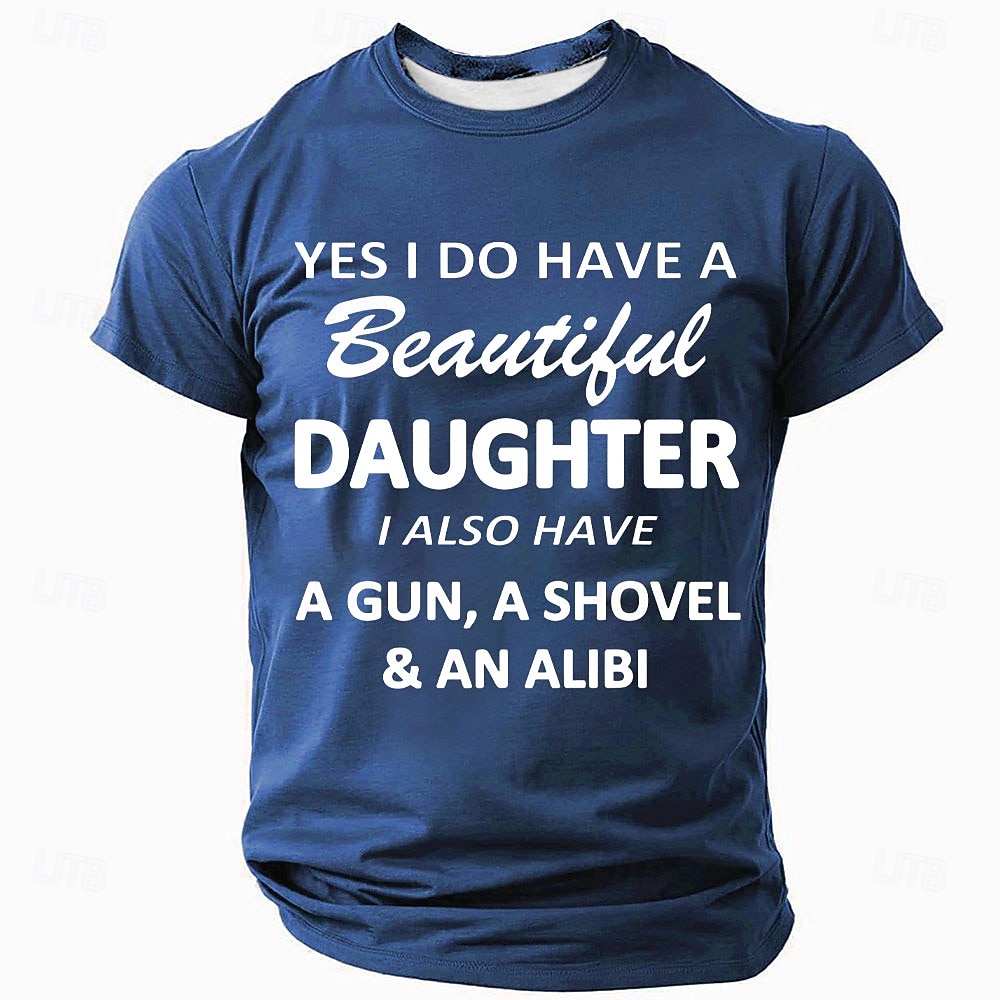 T-shirt Protettivo Papà Uomo - Divertente "Bella Figlia Alibi Fucile Cazzuola" Grafica Maniche Corte Tee del 2026 a $19.49 –P2