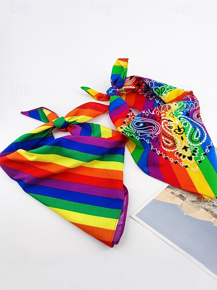 Unisex Paisley Rainbow Pride Scarf - A colorful LGBTQ+ accessory for festivals, Parades and everyday wear 2025 - $9.99 –P8