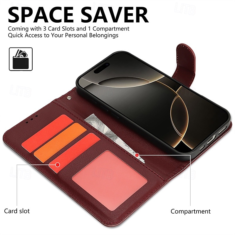 Flip Phone Case with Lanyard for iPhone 16/15/14/13/12 Pro Max/Plus – Shockproof Retro Cover, TPU+PC+PU Leather 2025 - $19.99 –P2