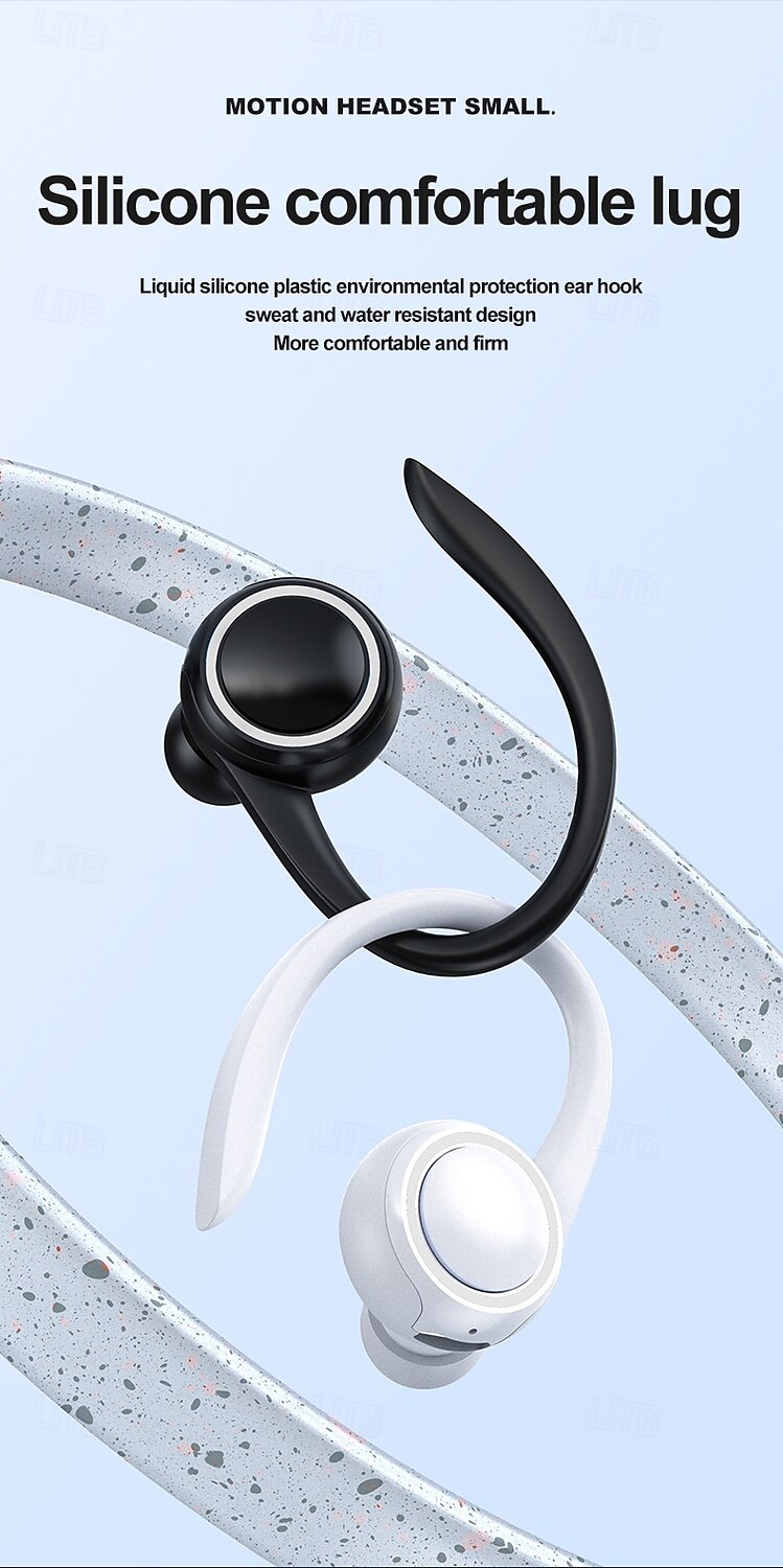 Bluetooth 5.2 Sports Ear-Hook Headphones - Wireless Waterproof Earbuds with LED Light, Touch Control, Noise Reduction, Compatible with iOS & Android 2025 - $20.99 –P5