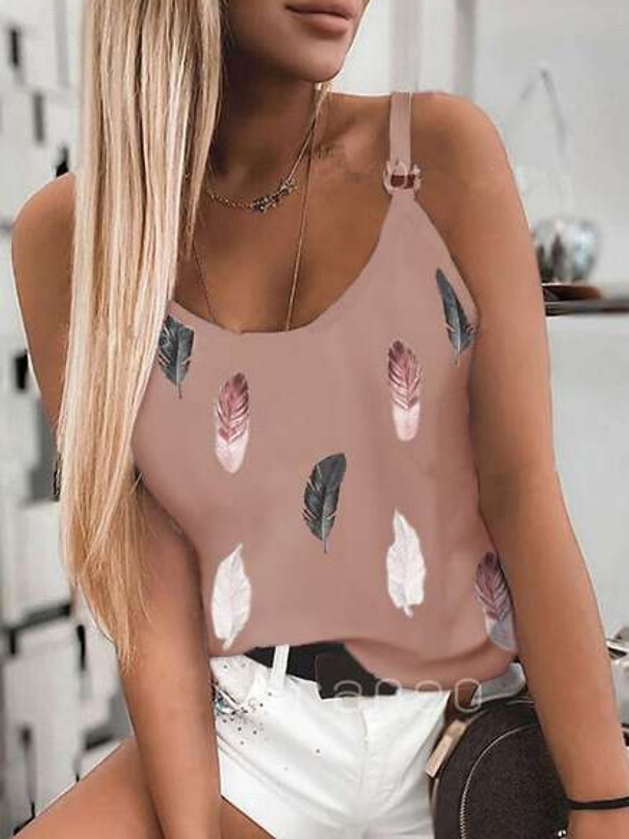 Damen Camisole-Tanktop Feder Täglich Lässig Ärmellos Träger Normale Oberteile Täglich Rückenfrei Druck Weiß Rosa Rote Blau Purpur Sommer 2025 - $17.99 –P2