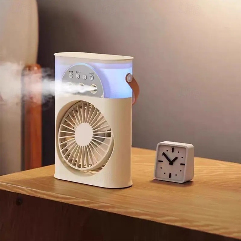 3-in-1 Misting Fan with Humidifier and RGB Night Light – Portable Desktop Cooler with 250ml Water Tank for Home/Office/Travel 2025 - $31.99 –P4