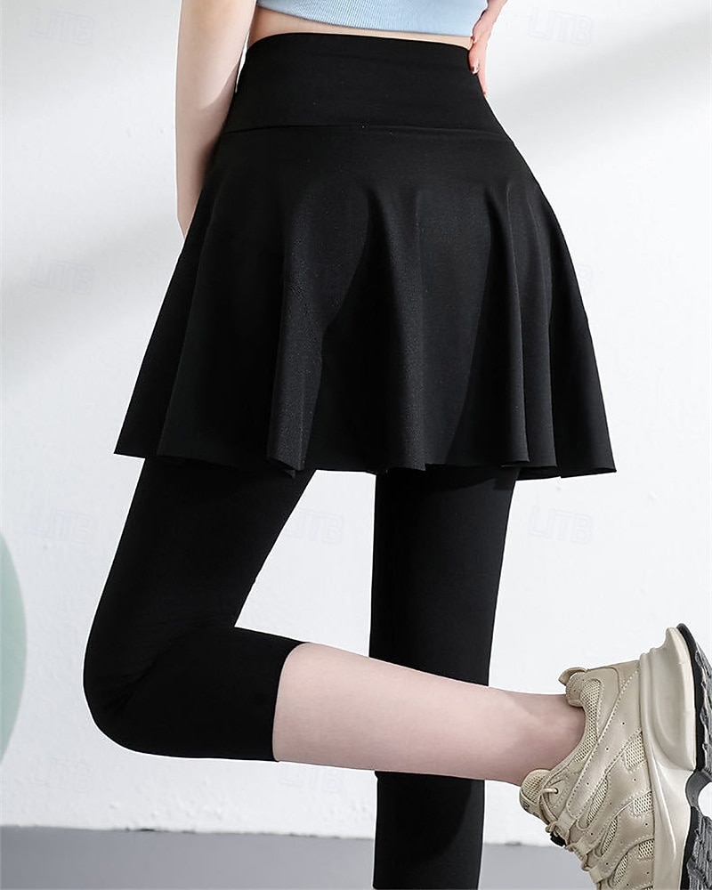 Per donna Tinta unita Gonna casual Gonna da tennis con leggings Tasche Laterali Asciugatura Rapida Tennis Golf Pickleball Pantaloni Nero Bianco Blu Spandex Abbigliamento da tennis del 2026 a $16.49 –P17