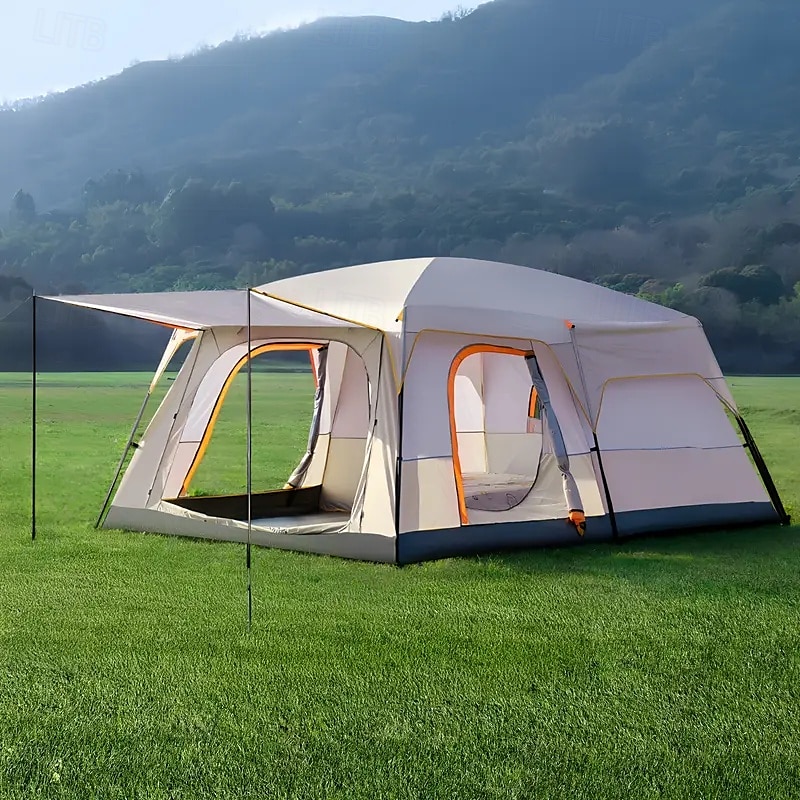5-8 personers campingtelt vanntett soltett myggsikkert bærbart telt egnet for utendørs camping 2025 - $263.39 –P1