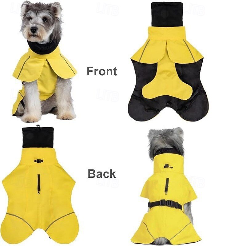 capa de chuva para cachorro, capa de chuva impermeável com capuz, capa de chuva ajustável para animais de estimação com orifício para guia para cães de pequeno e médio porte de 2025 por $15.49 –P8