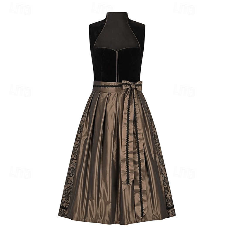 Birra Oktoberfest Oktoberfest Vestito Dirndl Abiti tradizionali Cameriera Bavarese Tedesco Prati Per donna Carnevale Festa della birra Panno in stile tradizionale Vestito Grembiule Senza camicetta del 2025 a $68.99 –P2