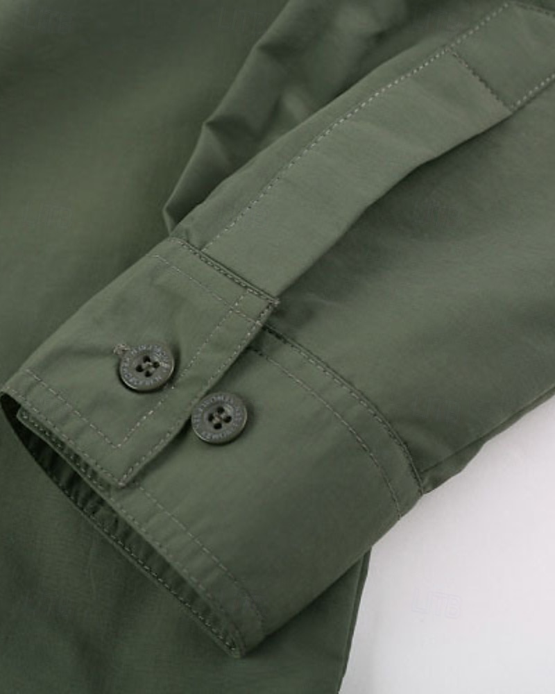 Herren Wanderhemd Wanderspitze Cargo-Shirt Langarm Umlegekragen Oberteil Außen Wasserdicht Winddicht Leicht Polyester Dunkelgrau Armeegrün Khaki Laufen Camping / Wandern / Höhlenforschung 2025 - $23.99 –P8