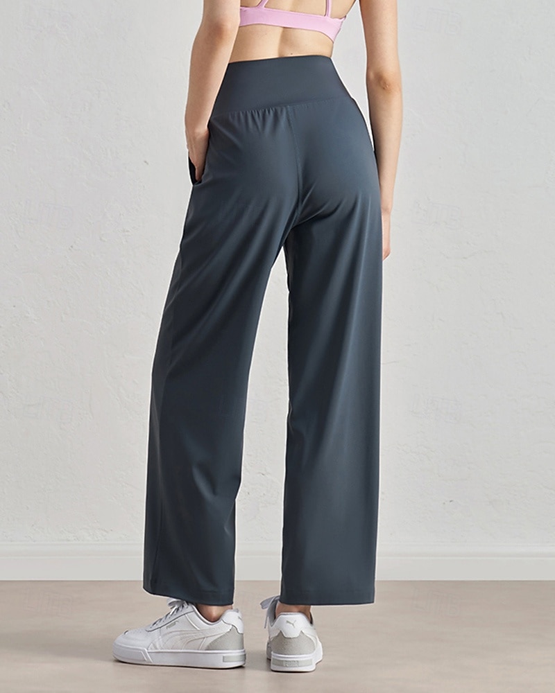 Damen Fitnesshose Pilates-Hosen Yogahose Mit Taschen Leicht Hohe Taille Fitnessstudio Pilates Zumba Unterteile Einfarbig Schwarz Weiß Dunkelmarine Herbst Sport Sportkleidung Mikroelastisch Lässiger 2025 - $35.99 –P2