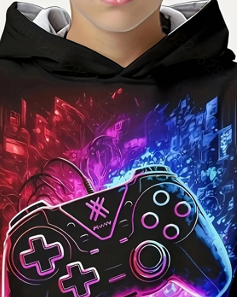 Ragazzi 3D Gioco Felpa con Cappuccio Manica Lunga Primavera Autunno Moda Streetwear Bambini 4-12 Anni Con cappuccio All'aperto Casuale Quotidiano Vestibilità regolare del 2025 a $18.99 –P4