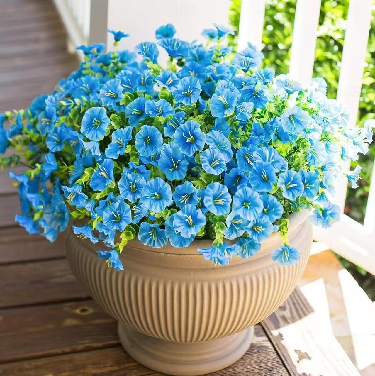 Pacote com 8 flores artificiais de ipomeia, flores de plástico duráveis e resistentes ao desbotamento para decoração de primavera, Páscoa, Dia dos Namorados, Dia das Mães, decoração de jardim de 2025 por $17.49 –P3