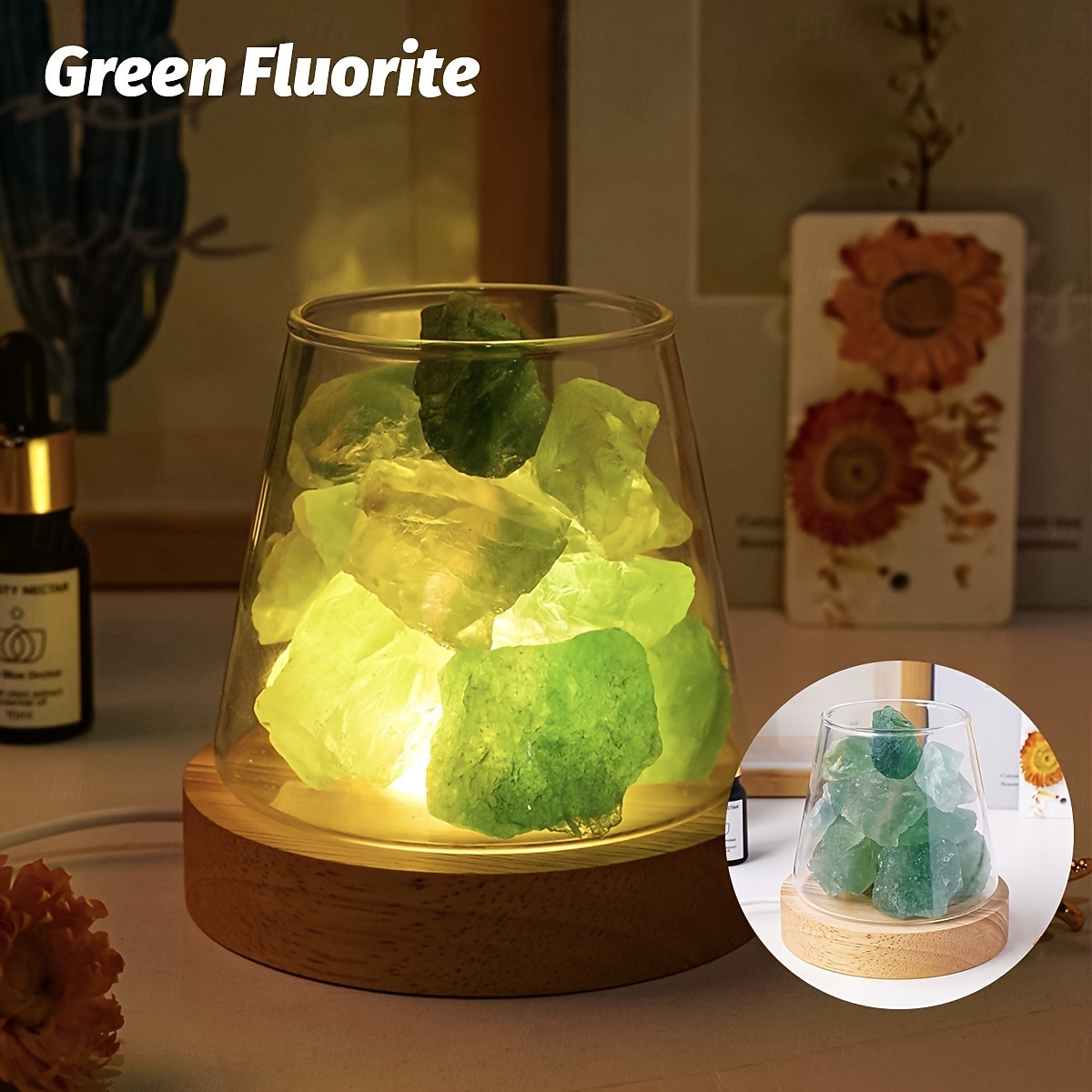 Natural Crystal Aroma Stone 1pc Diffuser - Demagnetising Bowl Lamp Ornament Home Bedroom Night Light Companion Gift - Essential Oil Not Included 2026 - $39.99 –P13