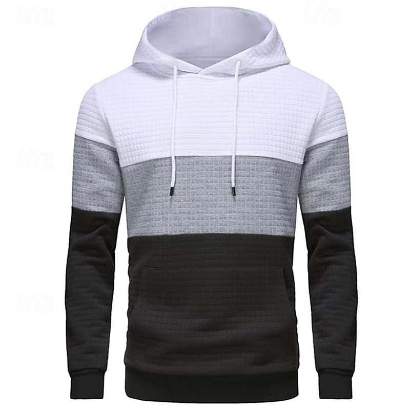 Hombre Sudadera Blanco Amarillo Vino Verde Ejército Caqui Con Capucha Bloque de color Bolsillo Con Texturas Deporte Diario Festivos Poliéster Ropa de calle Básico Casual Primavera Otoño Ropa 2025 - $20.99 –P9
