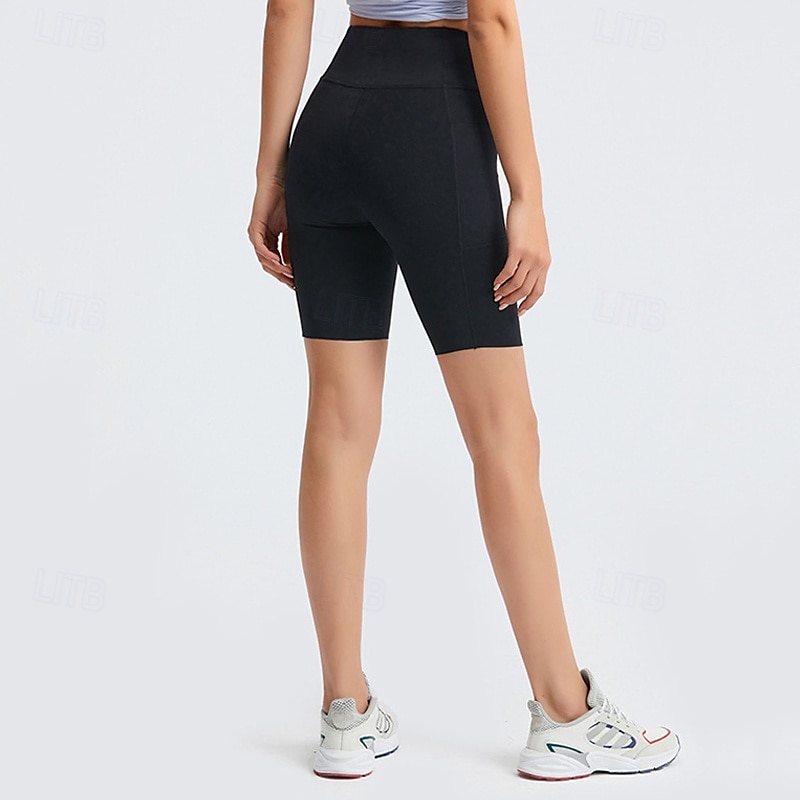 Dam Shorts Damasker Streetwear Ledigt Knelängd Hög midja Slät Elastisk midja Mateial som andas Elastisk Semester Gata Dagliga kläder Svart Blå Grön Ljusgrå Sommar Normal 2025 - $20.99 –P8