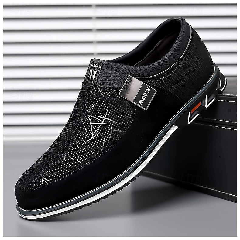 Men's Black Mesh Slip-On Casual Shoes with Star Pattern – Lightweight Streetwear Shoes for Travel, Urban Walks & Weekend Outings 2025 - $26.99 –P2