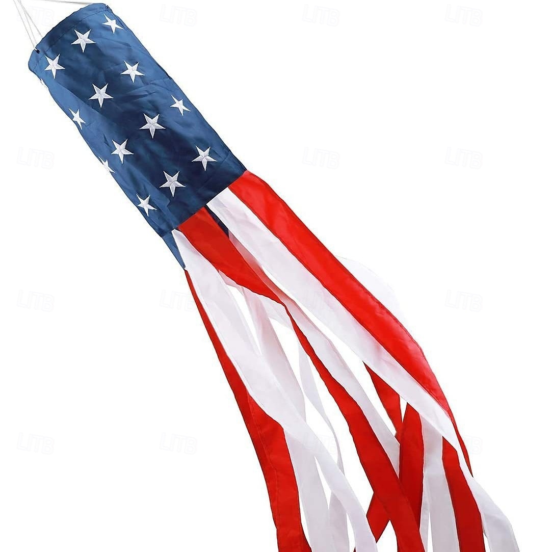4. Juli Dekorationen Amerikanischer Windsock schwer belastbar patriotische 4. Juli Außenanlage Dekor Flagge USA Windsock Sterne rot weiß blau Dekor für den Unabhängigkeitstag außen 2026 - $9.99 –P2