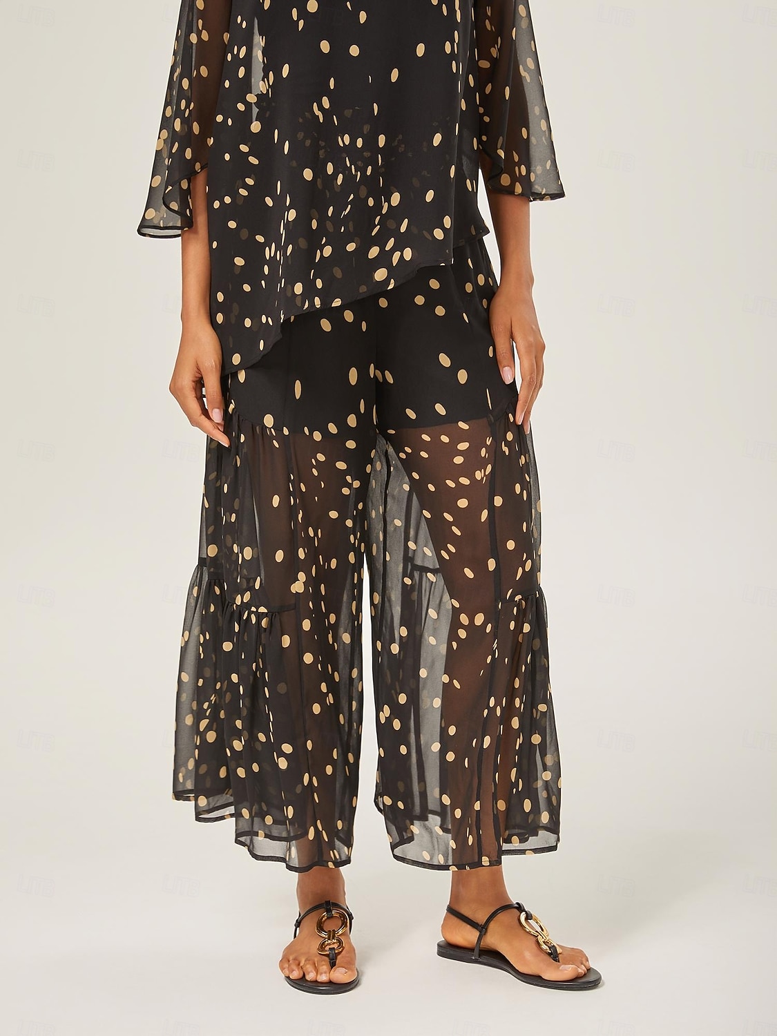 Per donna Femminile Camicia casual A Pois Casuale Manica del polsino svasato Nero annodata Elegante Bohemien Vacanza Collo Alto Estate Primavera Autunno del 2025 a $52.99 –P9