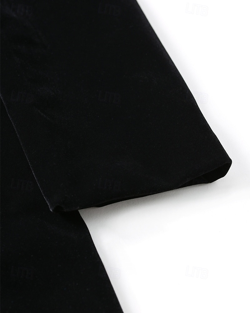 Herren Blazer Geschäft Cocktailparty Hochzeitsfeier Mode Lässig Frühling Herbst Polyester Einfarbig Tasche Knöpfe Bequem Doppelreihig Blazer Schwarz 2026 - $60.99 –P5