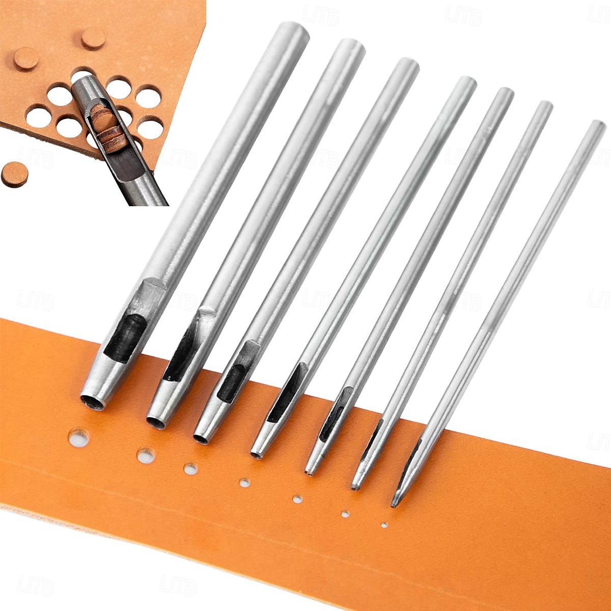 Perforatrice per pelle, 15 pezzi, perforatrice per fori cavi, punzone per cintura in acciaio, punzone per pelle, punzone per fori cavi rotondi, attrezzo per cinturini per orologi, cinture in tela, del 2025 a $10.99 –P1