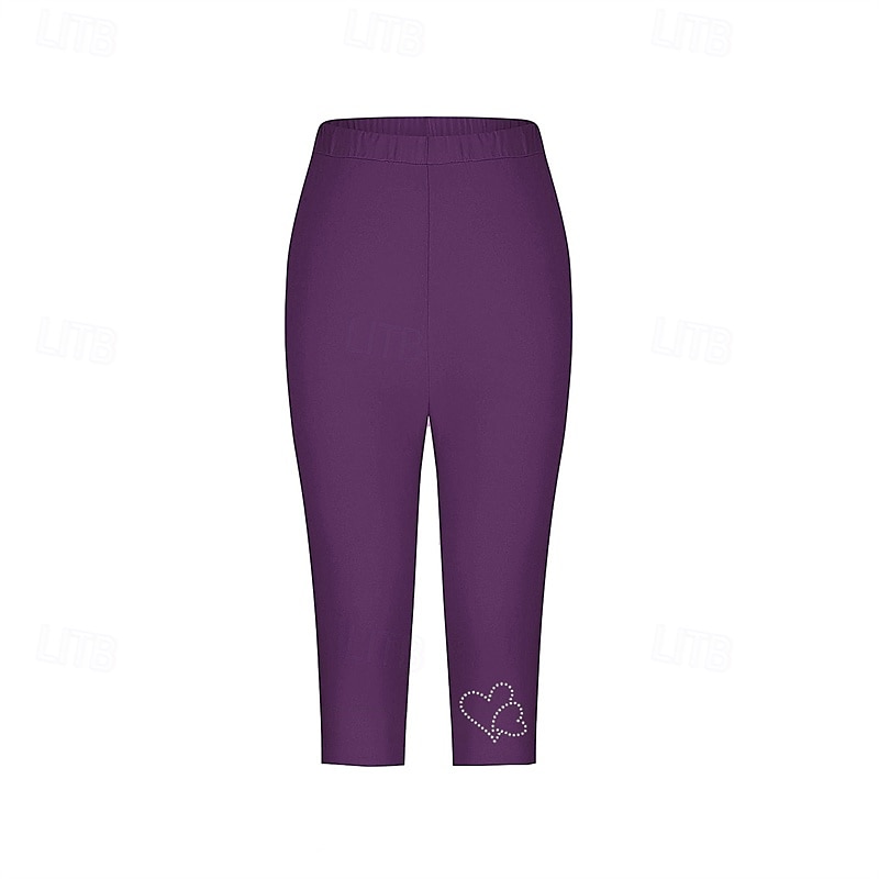 Per donna Pantaloni capri Leggings Casual Athleisure Lunghezza al polpaccio Vita Alta Semplice Elastico in vita Foratura a caldo Traspirabilità Elasticizzato Vacanza Streetwear Abbigliamento del 2025 a $14.99 –P8