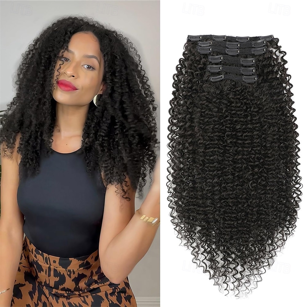 Krøllete klips i hårextensions urbeauty rosa mango 6 stk proteinsilke kinky krøllete hårextensions klips for svarte kvinner hår mykt naturlig slitesterkt lett lang levetid 2025 - $26.99 –P1