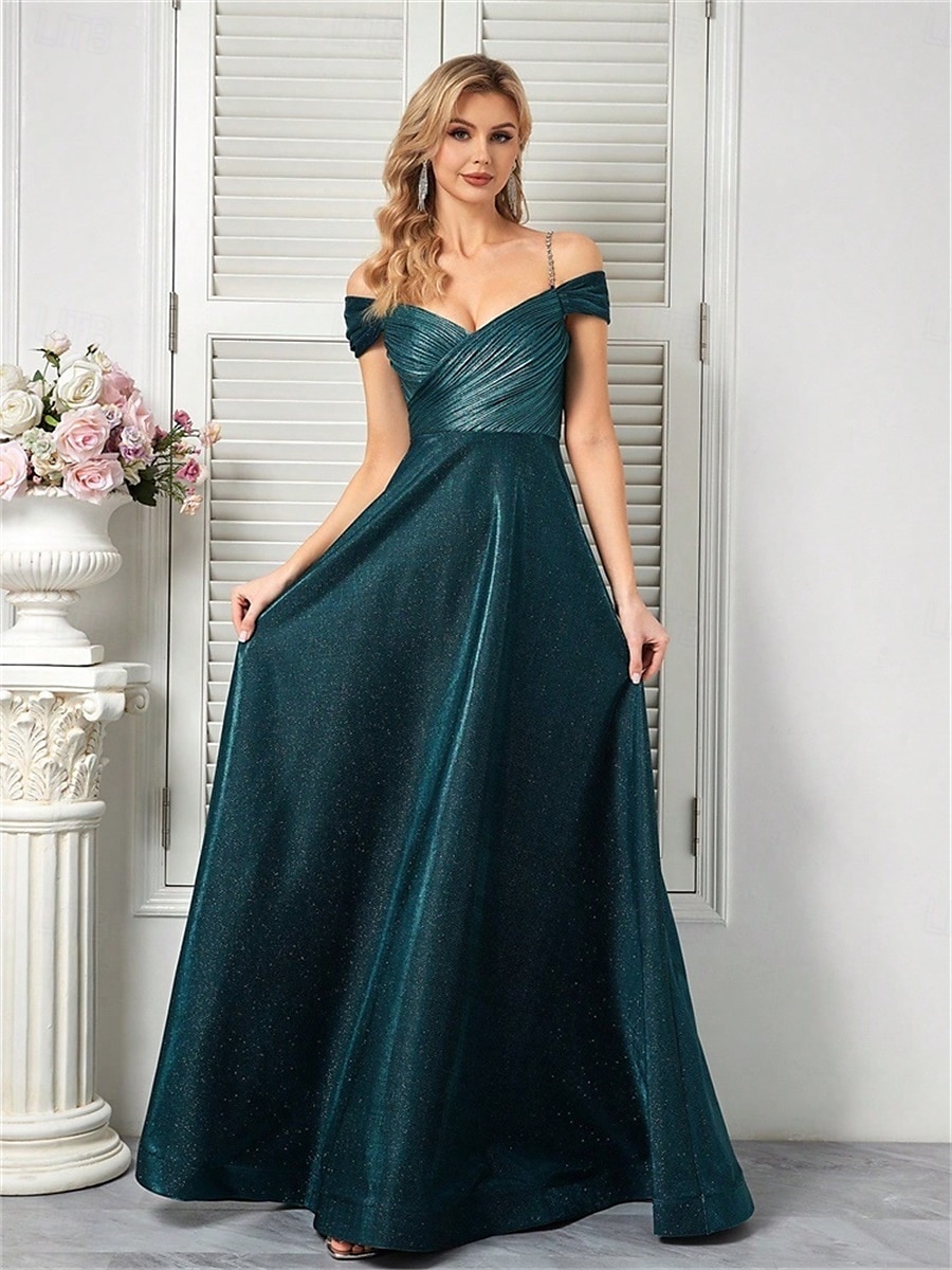 A-Line Quinceanera Dresses Elegant Dress Formal Wedding Floor Length Sleeveless Spaghetti Strap Polyester V Back with Pleats 2025 2025 - $109.99 –P5