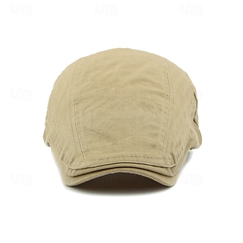 Men's Flat Cap Ascot Hat Newsboy Hat Black Navy Blue 100% Cotton Fashion Casual Street Daily Plain Adjustable Sunscreen Breathable 2025 - $8.99 –P8