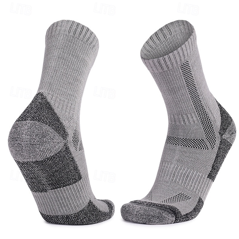 1 Par Mujer calcetines de lana merino Calcetines para correr Mantiene abrigado Transpirable Anti ampollas Grueso Al aire libre tripulación de cuarto Retazos Lana Merina Negro Blanco Azul Real para 2025 - $15.99 –P4
