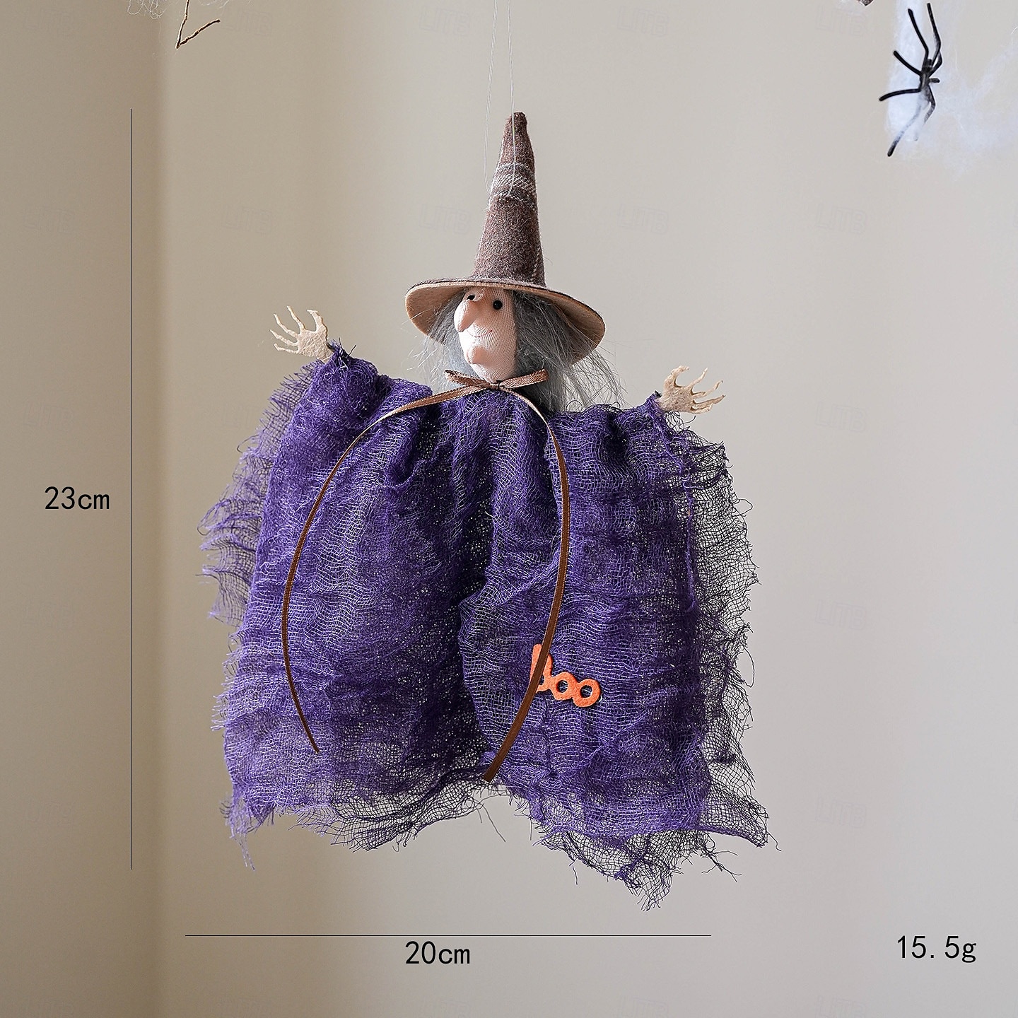 1ks halloweenská čarodějnická ozdoba s dýní, duchem a síťovanou výzdobou - strašidelná závěsná dekorace na závěsný stůl ve stylu strašidelného domu pro domov, zahradu nebo kancelář 2025 - $7.99 –P6