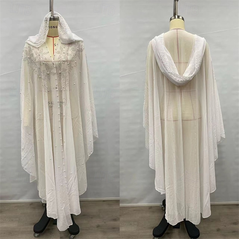 Damskie Długa sukienka sukienka maxi Codzienne sukienki Sukienka Boho Strój zachodni Moda muzułmański Na zewnątrz Impreza Święto Regularny Kwiat Długi rękaw Kaptur Biały Zieleń wojskowa Czerwony 2025 - $26.99 –P6