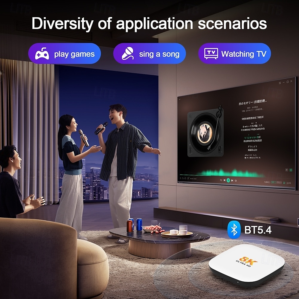 android 14 smart tv box h96 max m2 plus rockchip rk3528 1000m lan wifi6 bluetooth 5.4 8k 4k bt с голосовым гироскопом пультом дистанционного управления телеприставка медиаплеер 2025 - $41.99 –P9