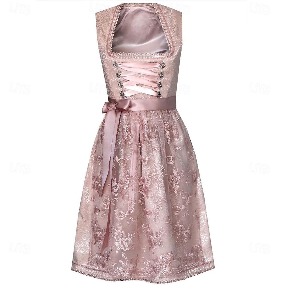 Oktoberfest Šaty Zástěra Dámské šaty Služka Bavorský němčina Mnichov Louky Dámské Párty Pivní festival Tradiční Styl Tkanina Bez halenky 2026 - $96.99 –P5