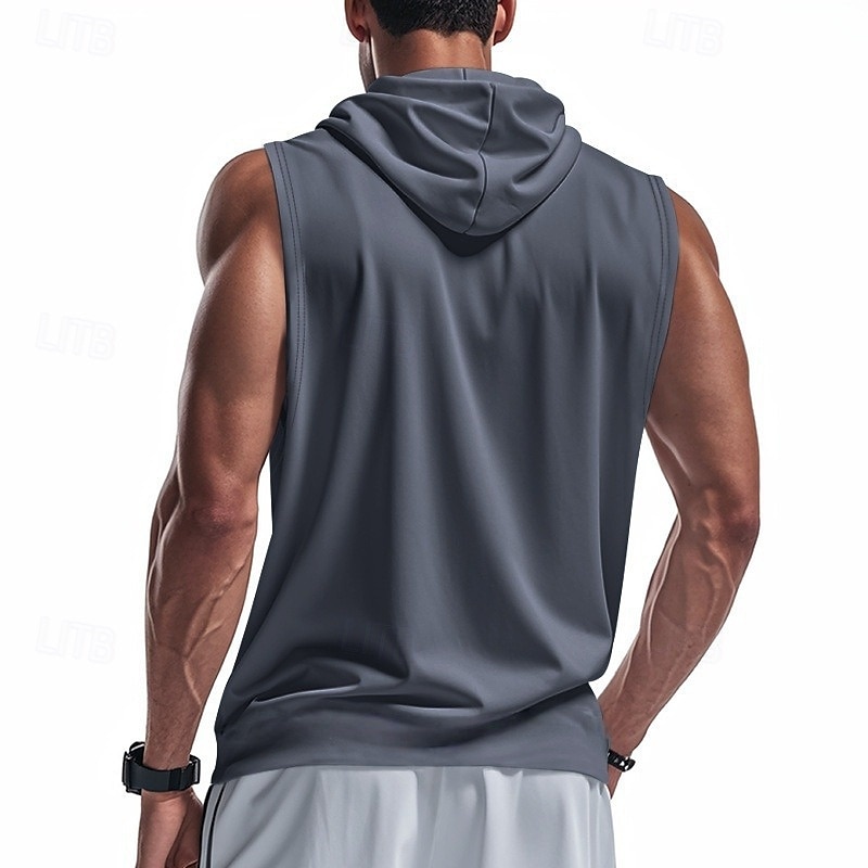 Herren Tank Top Weste Unterhemd Ärmelloses Shirt Ärmellos Mit Kapuze Sommer Einfach Mode Designer Basic Klassisch Urlaub Straße Ausgehen Schwarz Weiß Blau Top T-Shirt für Herren 2025 - $5.49 –P4