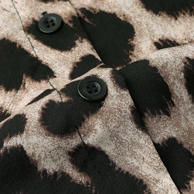 Per donna Camicia Leopardo Elegante Casual Manica Lunga Colletto a Camicia Top Regolari Quotidiano Bottoni Stampato Marrone Grigio Primavera Autunno del 2025 a $22.99 –P11