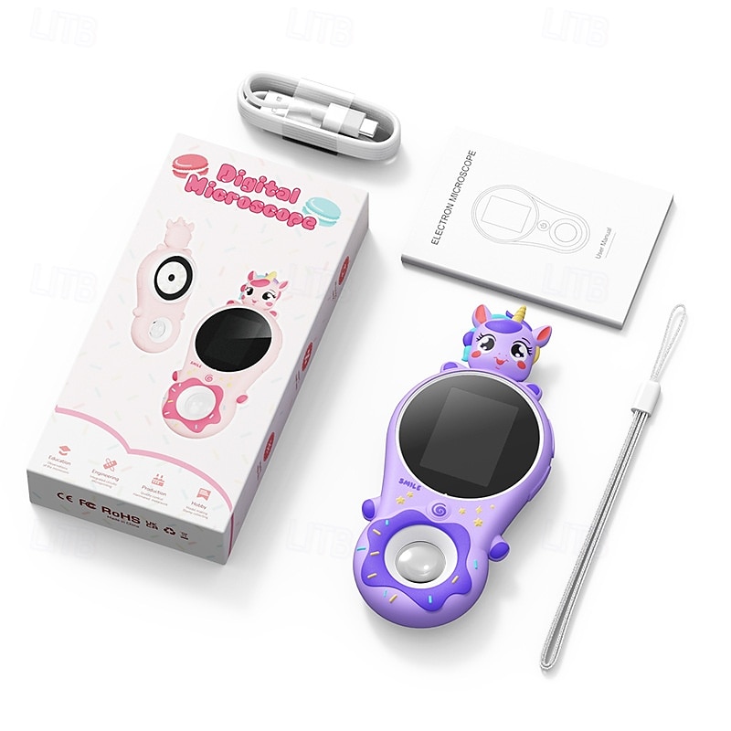 Microscope for Kids, Educational Science Kit Toys Portable Handheld Magnifying Glass, Macro Fixed Focus Digital Kid Microscopes Up to 500x Magnification,4X Zoom, Interactive Learning 2025 - $63.99 –P8