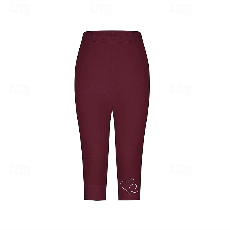 Per donna Pantaloni capri Leggings Casual Athleisure Lunghezza al polpaccio Vita Alta Semplice Elastico in vita Foratura a caldo Traspirabilità Elasticizzato Vacanza Streetwear Abbigliamento del 2025 a $14.99 –P12