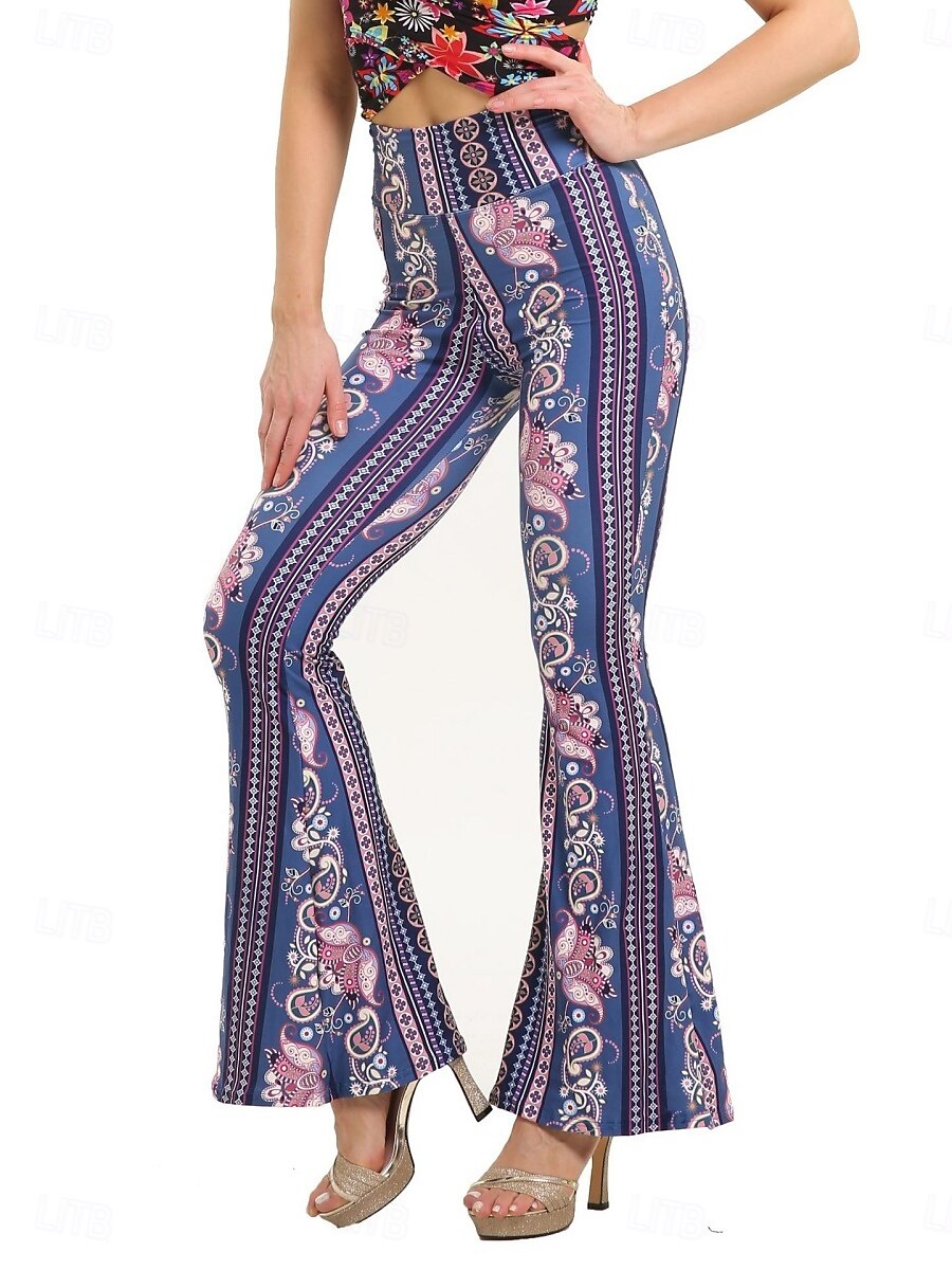 Dame Leggings Årgang Etnisk stil Full lengde Høy Midje Paisly Printer comfy Myk Bekvem Mikroelastisk utendørs Gate Svart Hvit Rosa Blå Sommer Vår Høst Slank Fasong 2025 - $19.99 –P1
