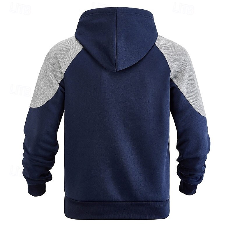 Per uomo Felpa con cappuccio Felpa con cappuccio in pile Nero Blu marino Cachi Grigio Con Cappuccio Blocco di colori Blocco di colore Tasca Frontale Sport & Outdoor Casuale Quotidiano Streetwear Cool del 2025 a $25.99 –P6