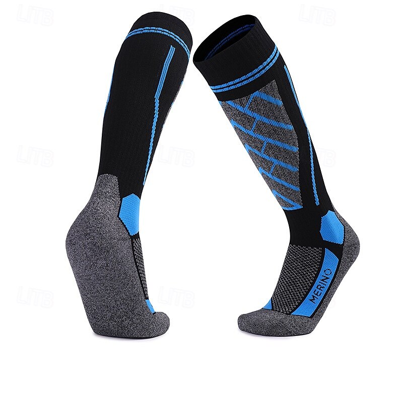 1 Par Hombre Mujer calcetines de lana merino Calcetines de senderismo Calcetines para correr Mantiene abrigado Transpirable Anti ampollas Grueso Invierno Al aire libre Sobre la pantorrilla Retazos 2025 - $17.49 –P8