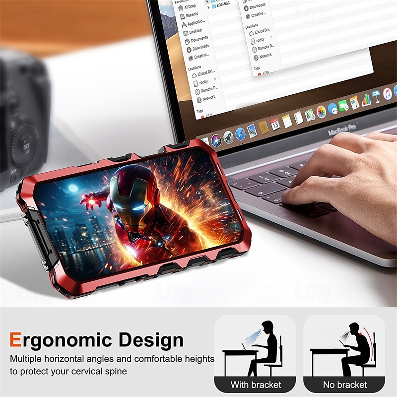 Phone Case For Apple AirTag iPhone 16 Pro iPhone 16 Pro Max iPhone 15 iPhone 15 Pro Max iPhone 14 Pro Max Back Cover Retro Geometric Pattern Tempered Glass Metal Silicone 2025 - $33.99 –P6