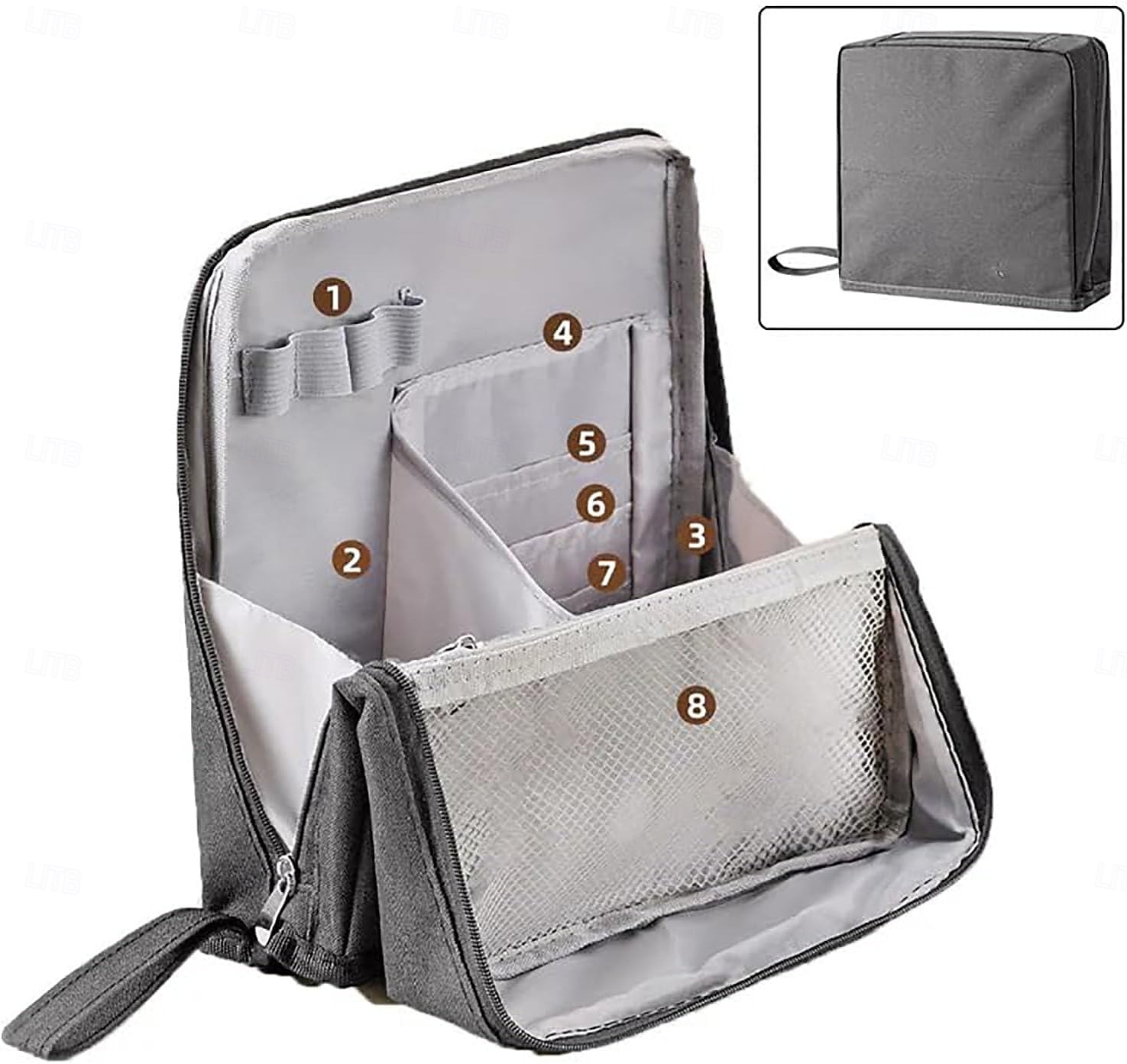 Standing Makeup Bag, Waterproof Large Capacity Toiletry Bag with Compartments, Portable Travel Cosmetic Organizer, Multi-Purpose Pencil & Makeup Storage Case 2026 - $15.99 –P8