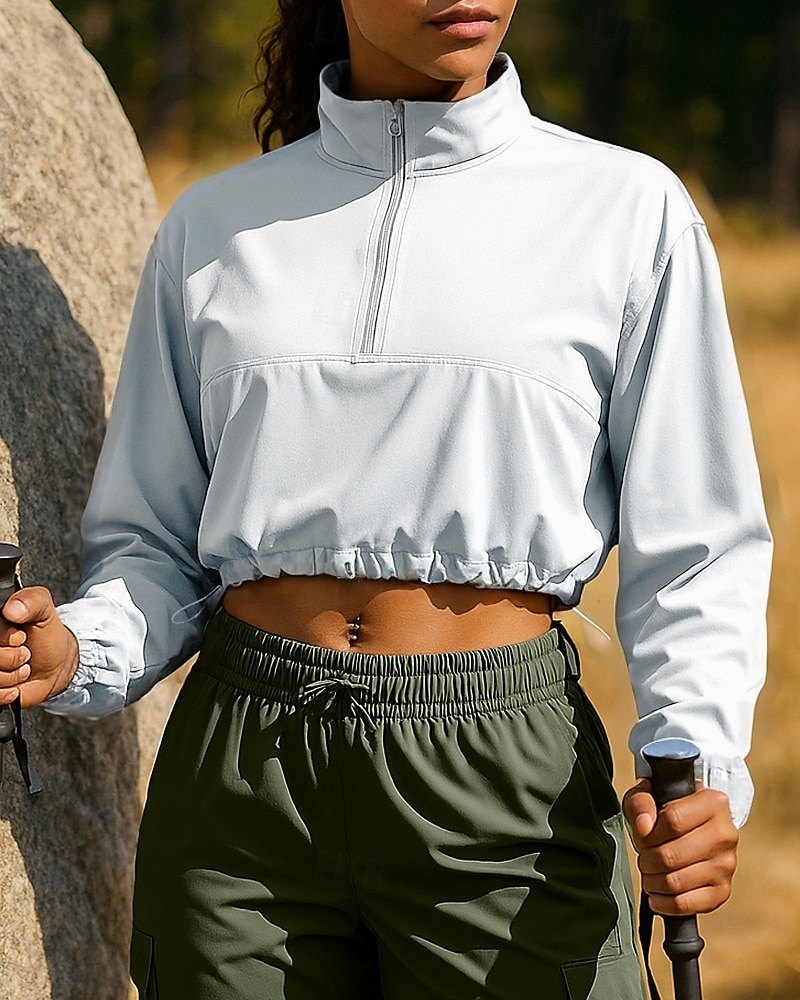 Mulheres Moletom com capuz Jaqueta de Trilha Jaqueta esportiva Ao ar livre Proteção Solar Respirável Secagem Rápida Roupas de caminhada Roupas de caminhada Outono Jaqueta Tênis Golfe Corrida Côr de 2025 por $28.99 –P10