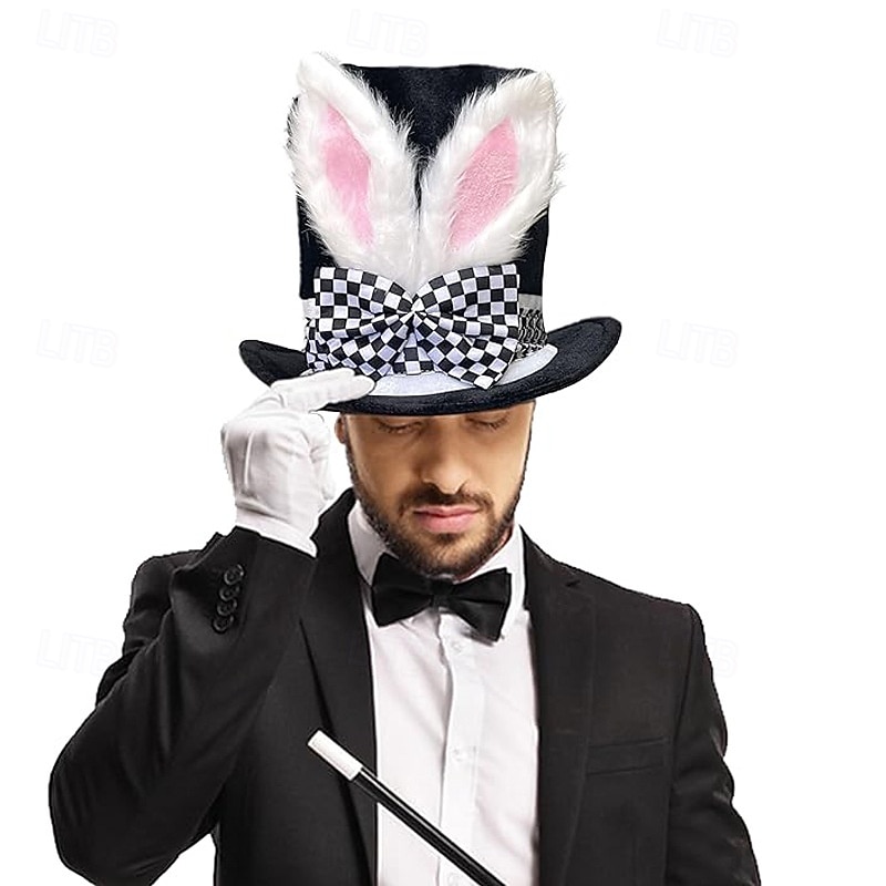 Alice in Wonderland Pohádka Śílenec Bílý králík Klobouky Doplňky Cylindr Postavy z pohádek cosplay Filmové kostýmy for Unisex Děti Dospělé předvečer Všech svatých Karneval Světový den knihy Výkon 2025 - $17.99 –P6