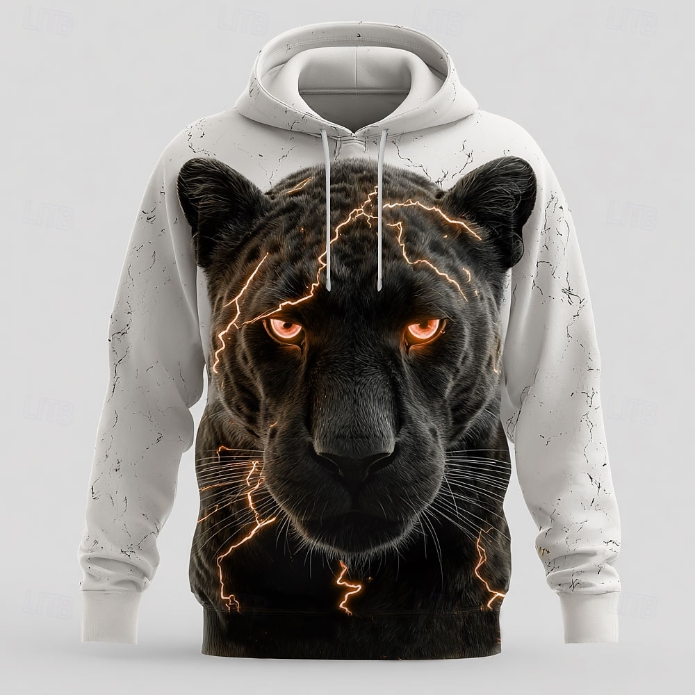 Per uomo Leopardo 3D Felpe con cappuccio Felpa Abbigliamento esterno Felpa con cappuccio Girocollo Cool Stampa 3D Club Abbigliamento casual alla moda Giallo Blu Coulisse Grafico Autunno Inverno del 2025 a $26.99 –P2