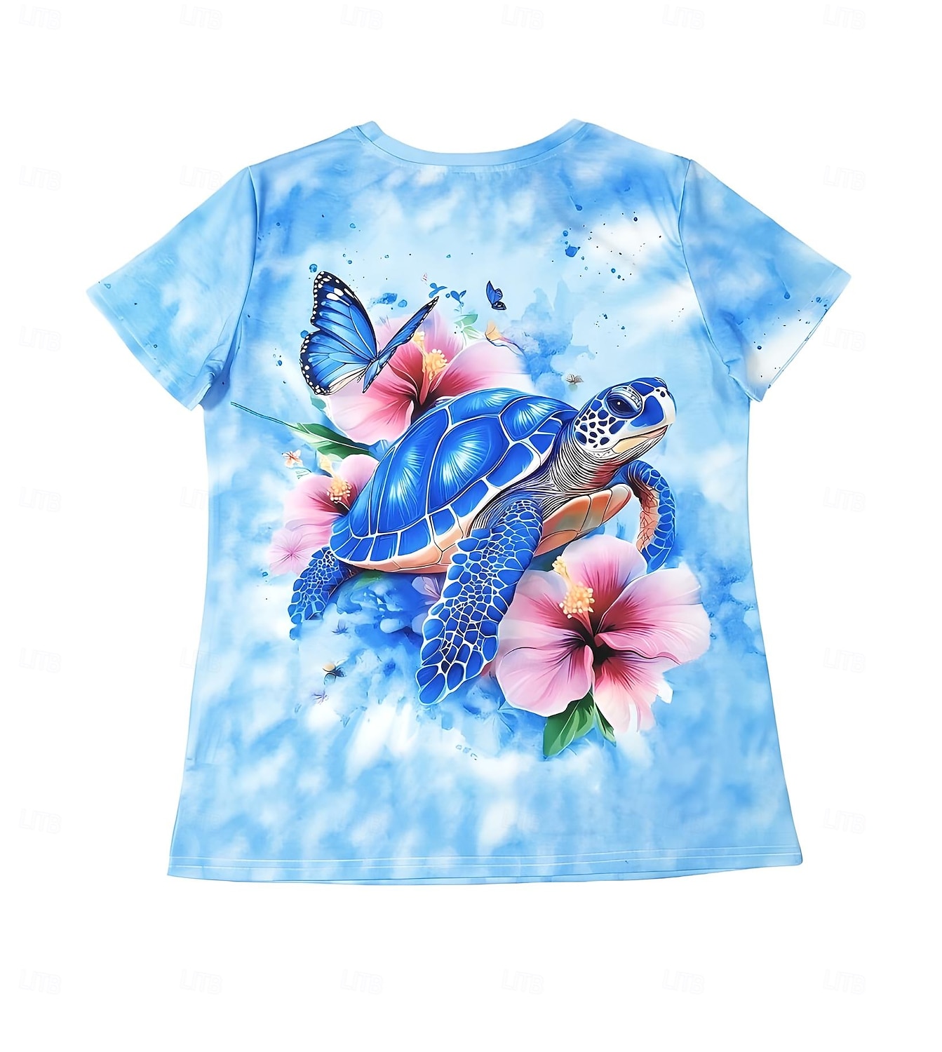 Dame T skjorte Blomstret Grafisk Rose Elegant Årgang Mote Kortermet Rund hals Vanlige topper Daglig Ut på byen Helg Trykt mønster Hvit Lysegrønn Blå Dusty Blue Brun Sommer 2025 - $9.49 –P5